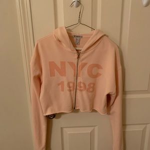 Crop top zip up hoodie